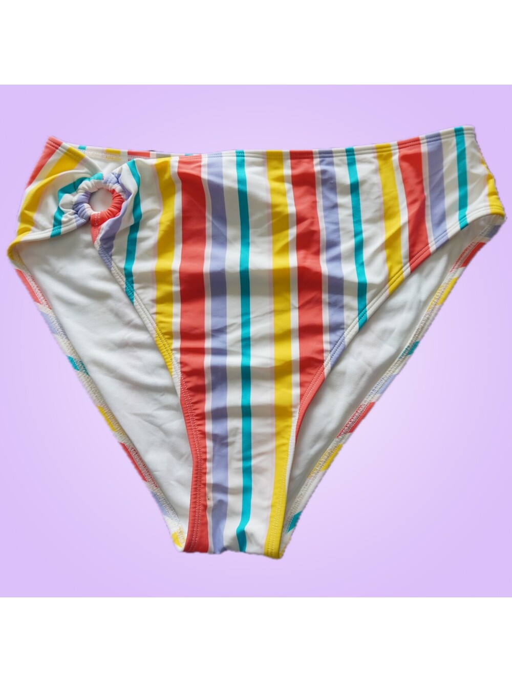 Xhilaration Multi-Striped High-Waisted Swim Bottoms Size XL